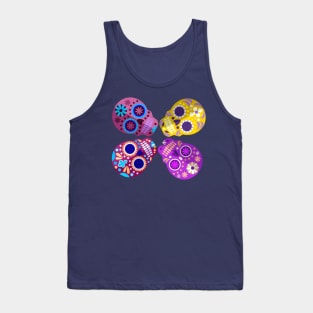 Colorful Sugar Skulls Design Tank Top